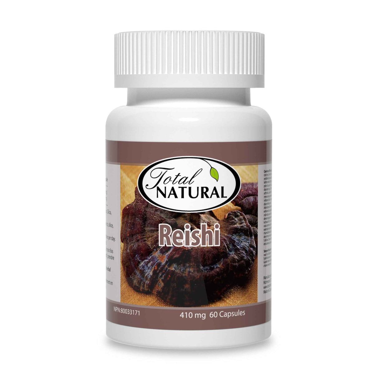 Total Natural Reishi 410mg 60s capsule bottle