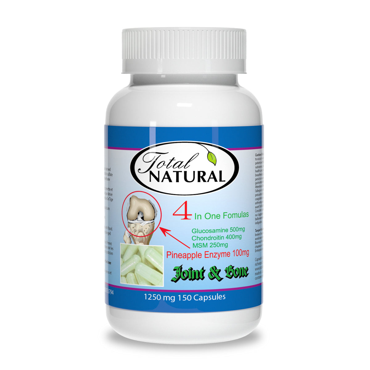 Total Natural 4-in-1 GLS 150c glucosamine supplement bottle
