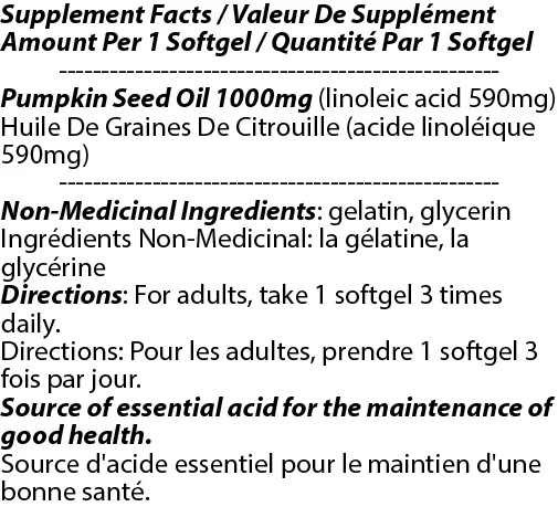 Total Natural Pumpkin Seed Oil 1000mg 180s