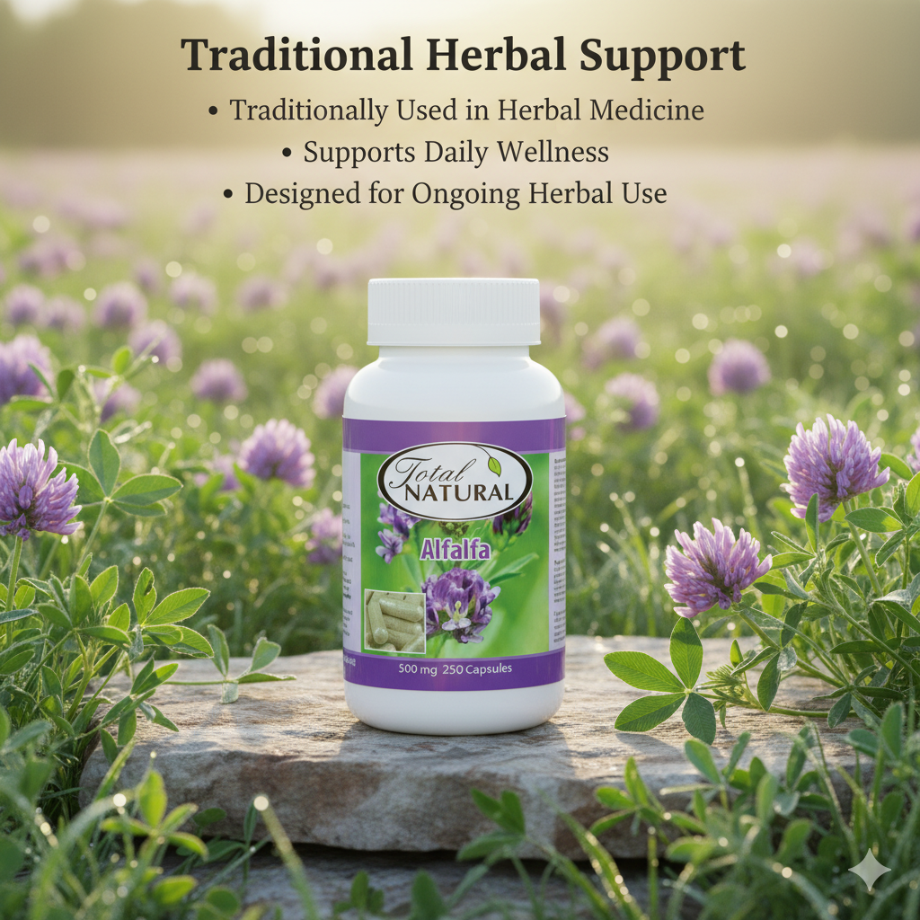 Total Natural Alfalfa 500mg - A Digestive Tonic with Traditional Benefits