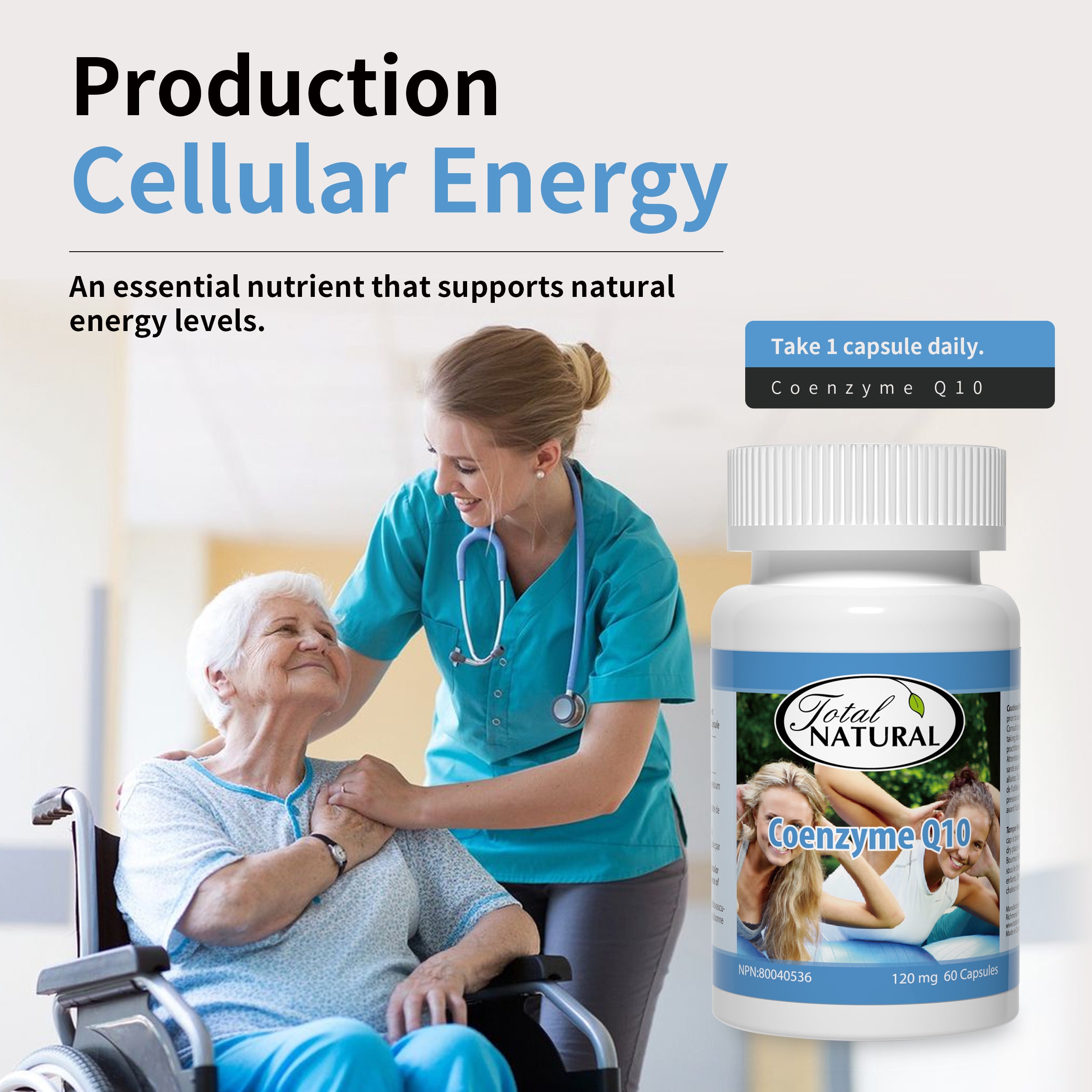 Total Natural Coenzyme Q10 120mg 60c