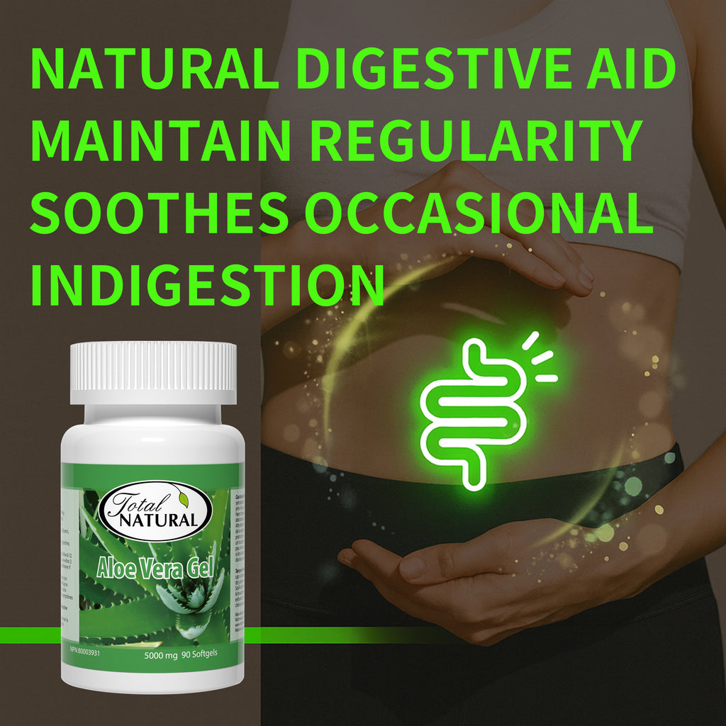 Total Natural Aloe Vera Gel 5000mg 90s - Natural Laxatives and Vermifuge