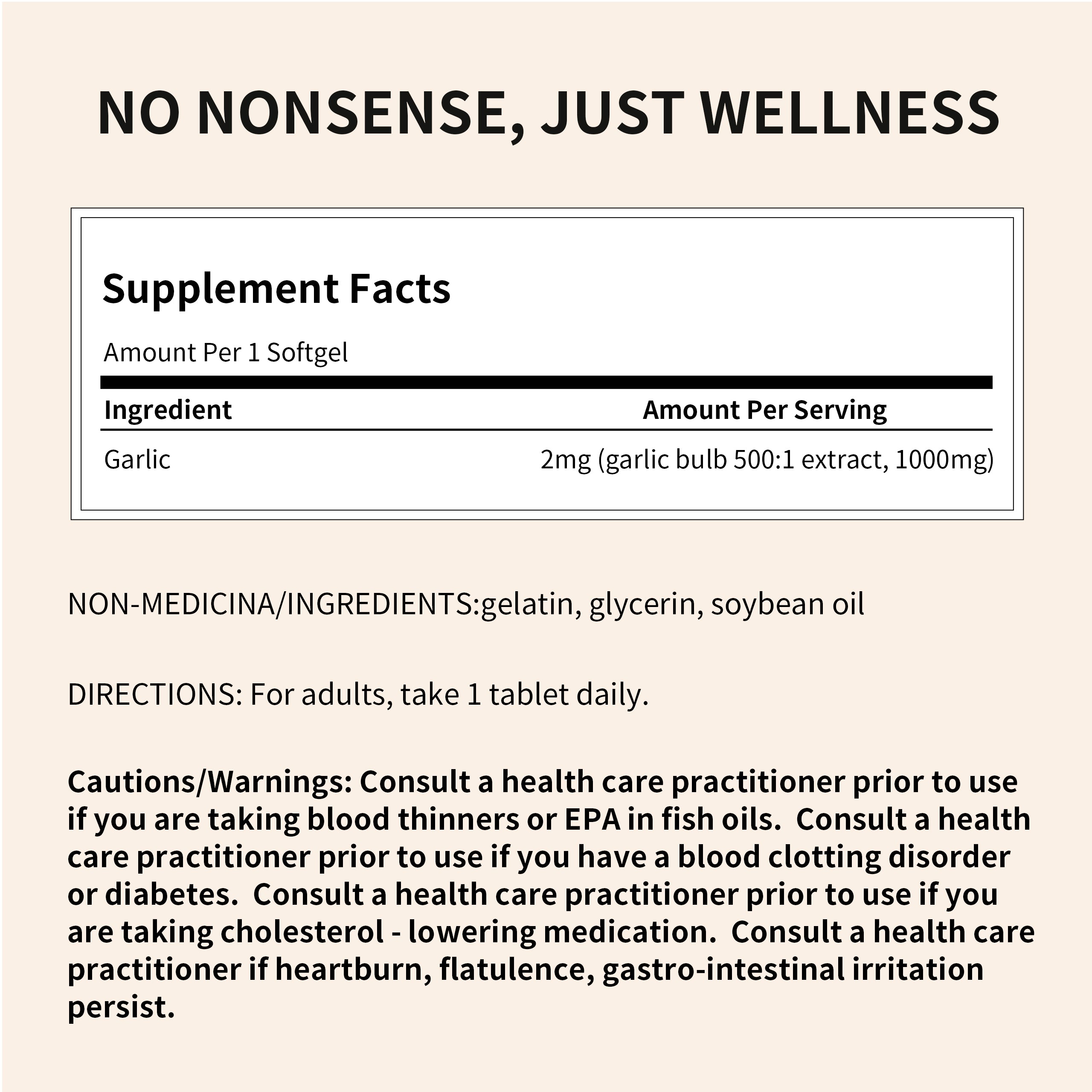 Total Natural Garlic Extract 1000mg 250s