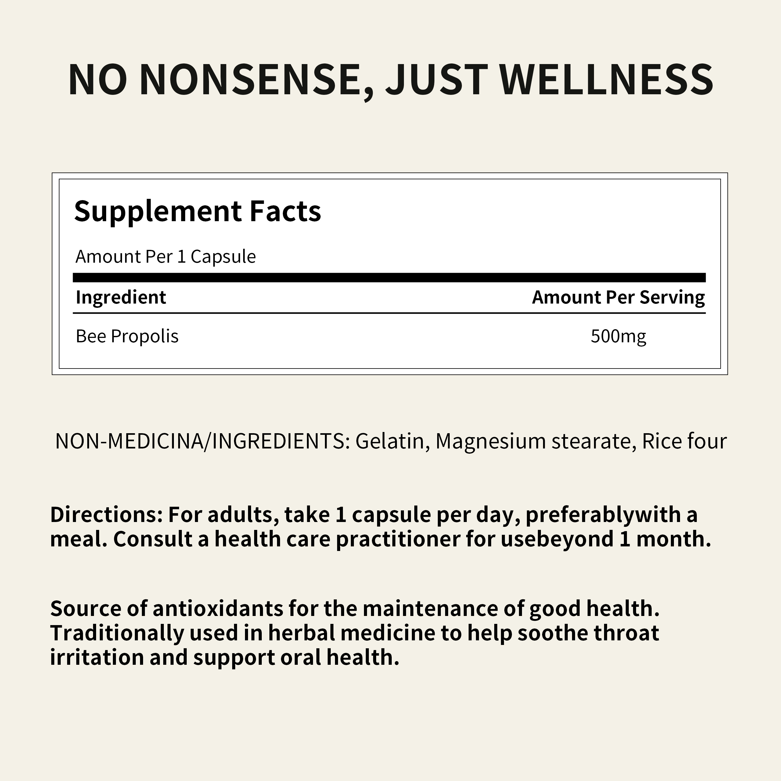 Total Natural Bee Propolis Capsule500mg  200c