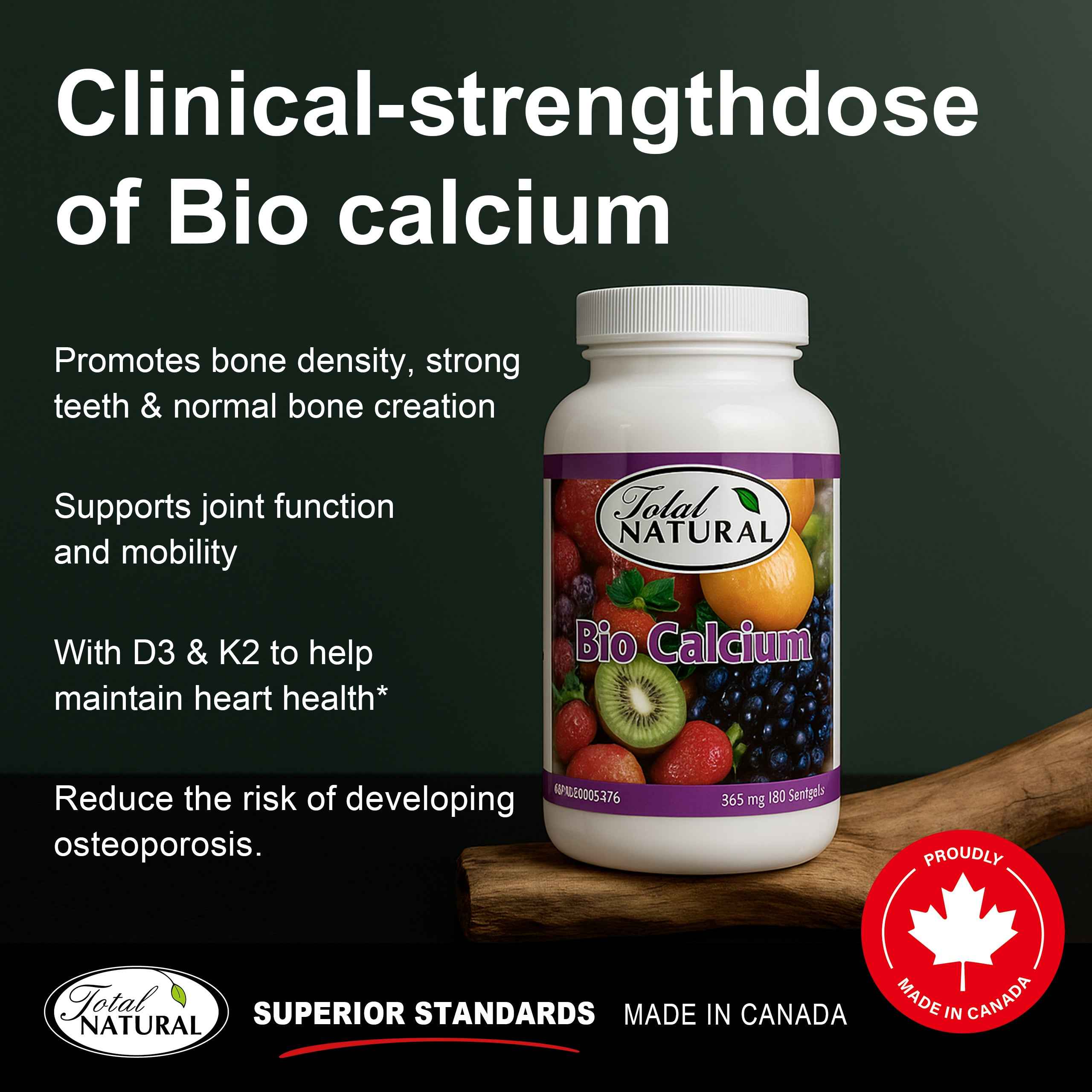 Total Natural Bio Calcium 385mg 180s