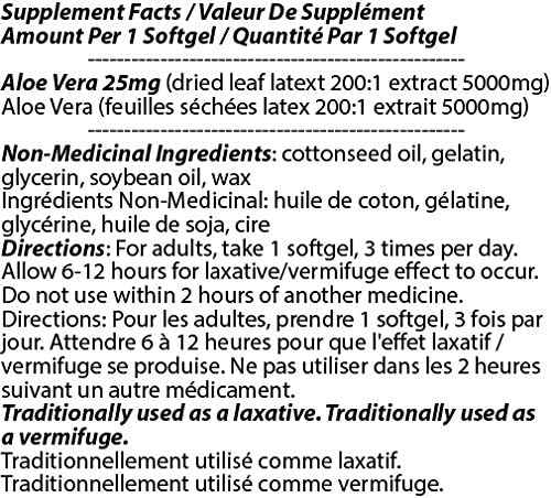 Total Natural Aloe Vera Gel 5000mg 90s - Natural Laxatives and Vermifuge