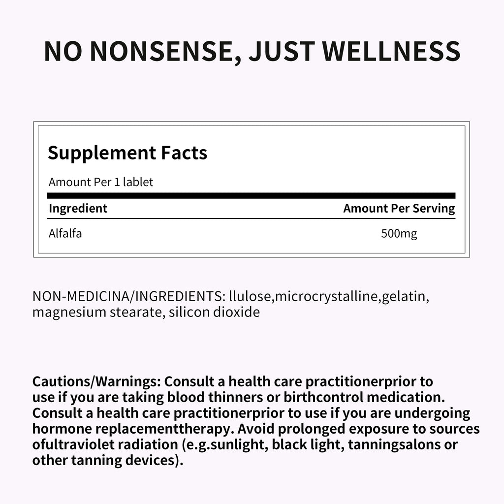 Total Natural Alfalfa 500mg - A Digestive Tonic with Traditional Benefits