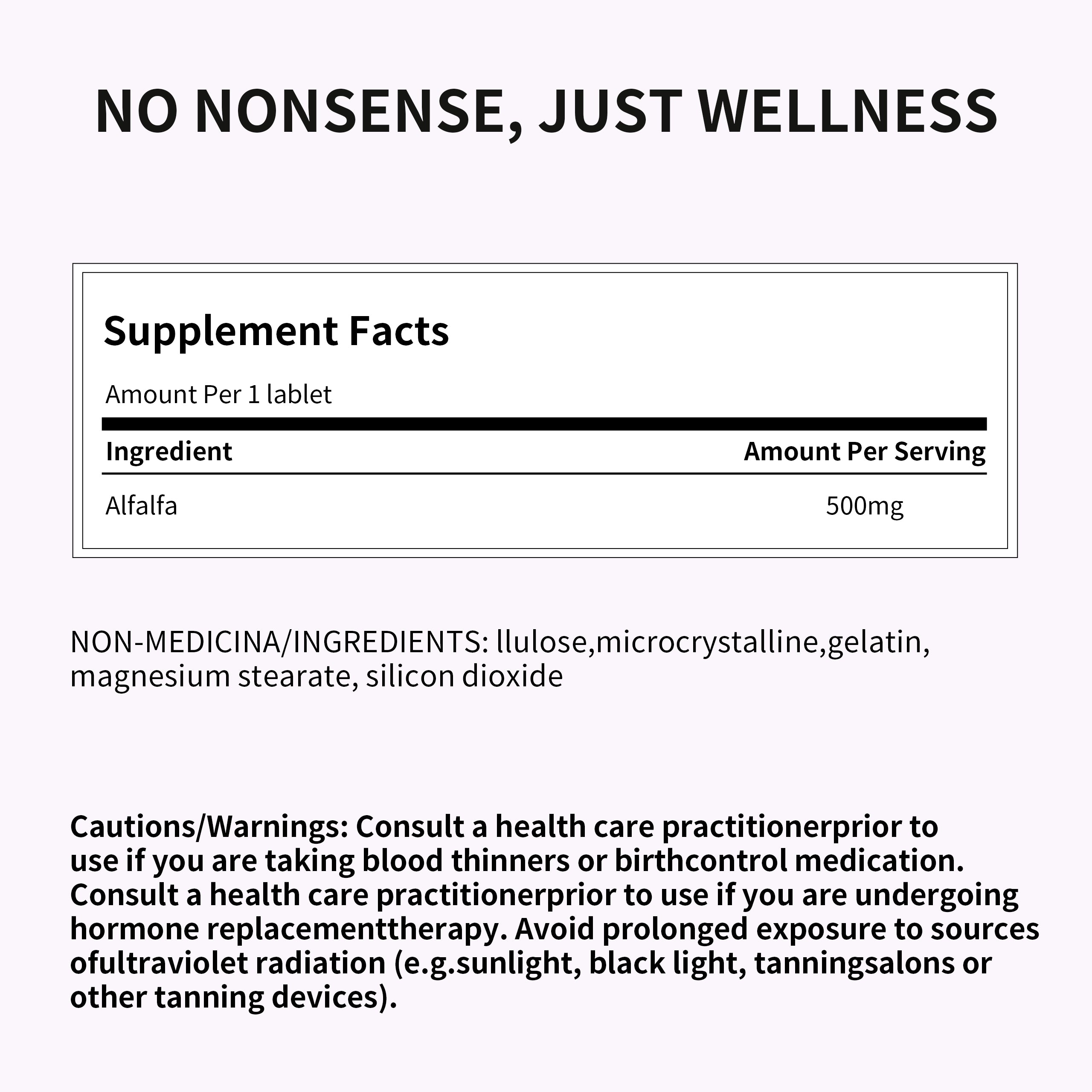 Total Natural Alfalfa 500mg - A Digestive Tonic with Traditional Benefits