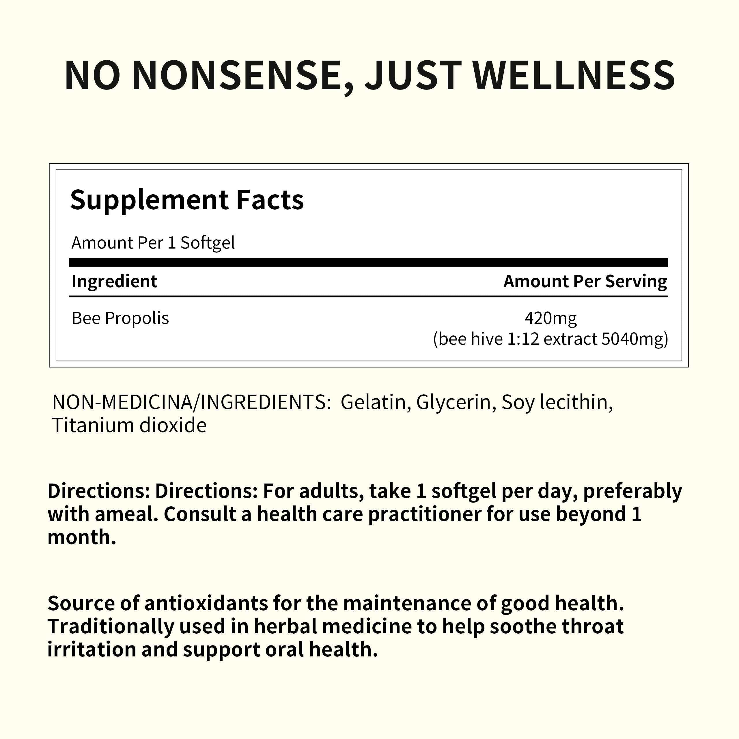 Total Natural Bee Propolis 500mg 90s