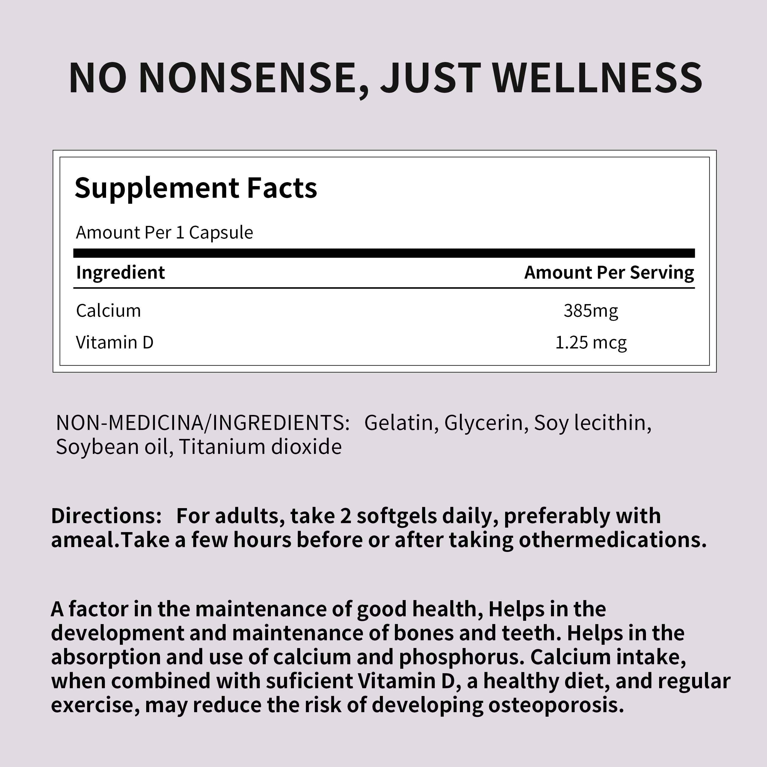 Total Natural Bio Calcium 385mg 180s