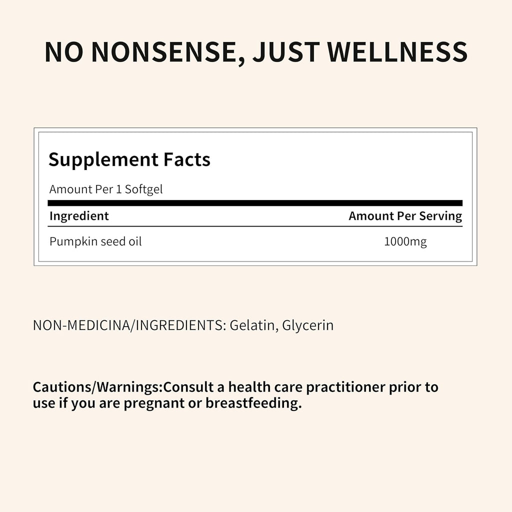 Total Natural Pumpkin Seed Oil 1000mg 180s