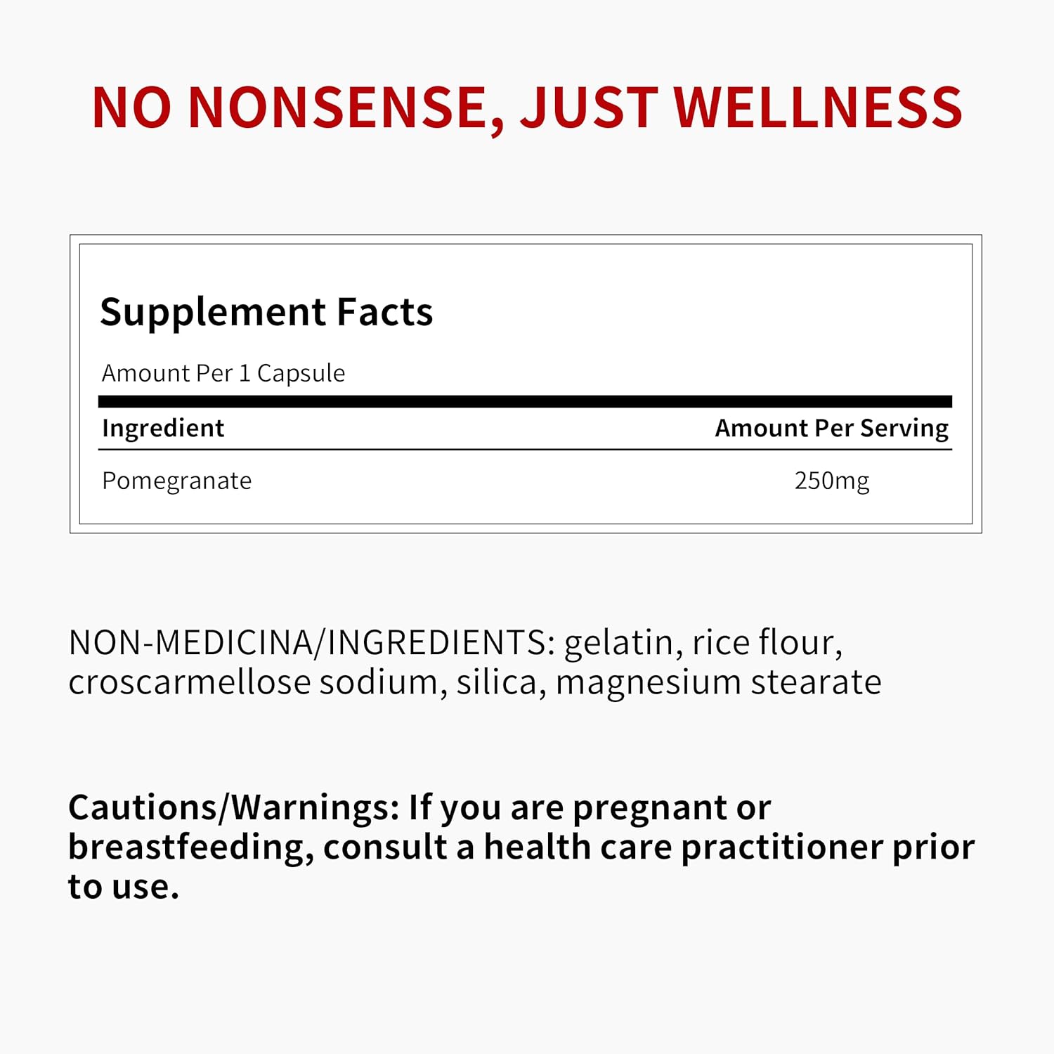 Total Natural Pomegranate Extract 250mg 90c