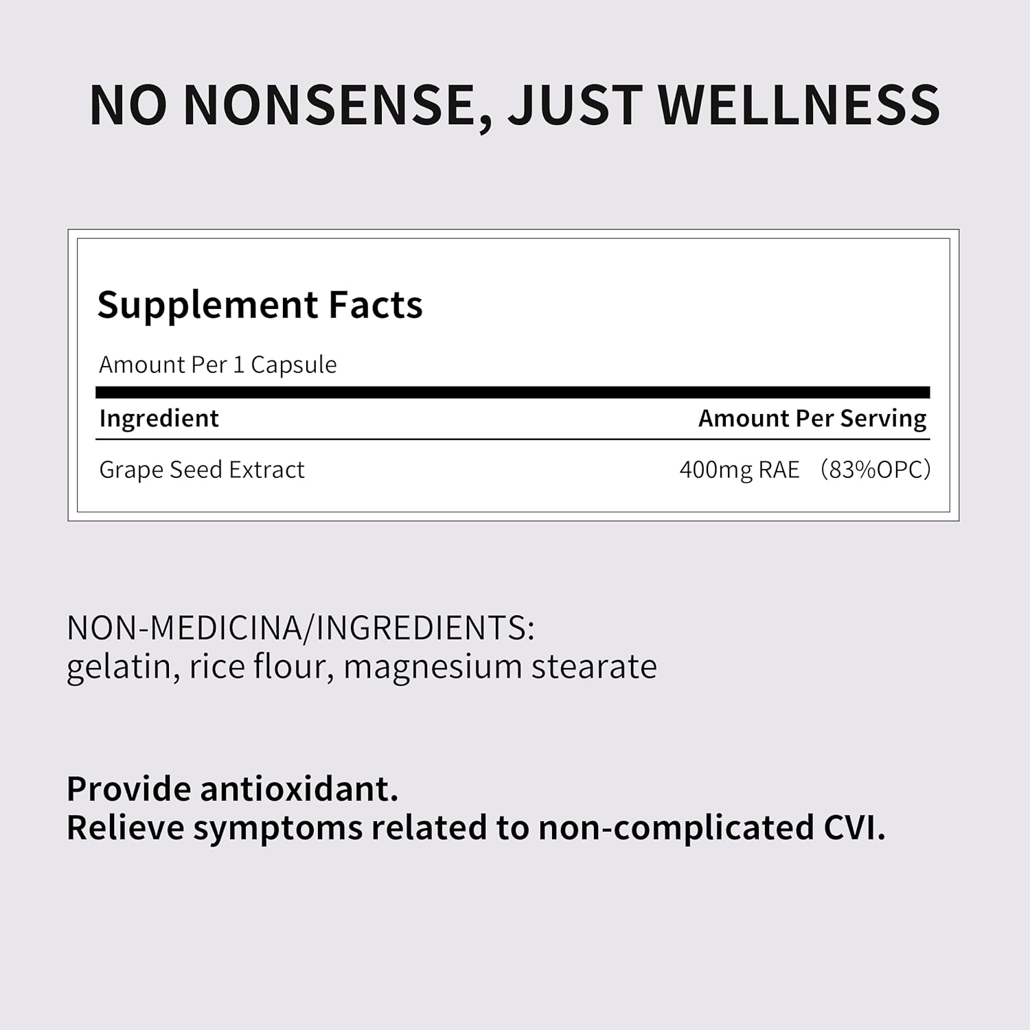 Total Natural OPC Grape Seed Extract 400mg 90c