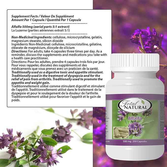 Total Natural Alfalfa 500mg - A Digestive Tonic with Traditional Benefits