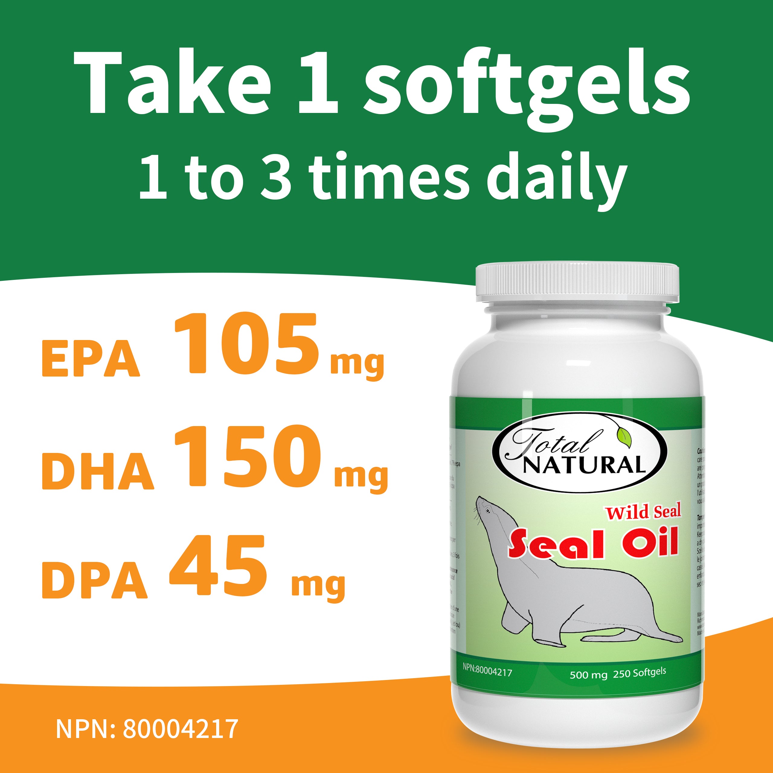 Total Natural Wild Seal Oil 500mg 250s