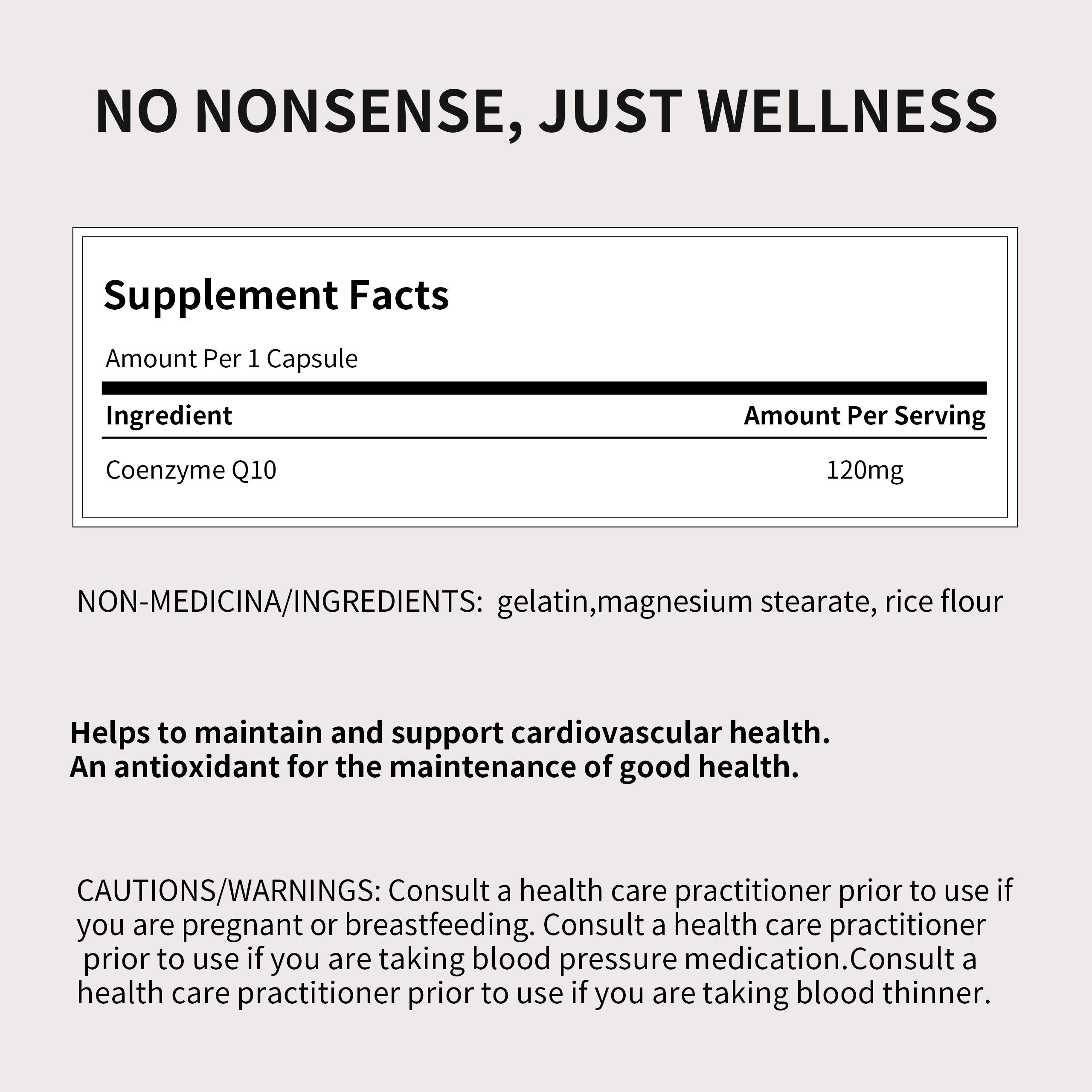 Total Natural Coenzyme Q10 120mg 60c