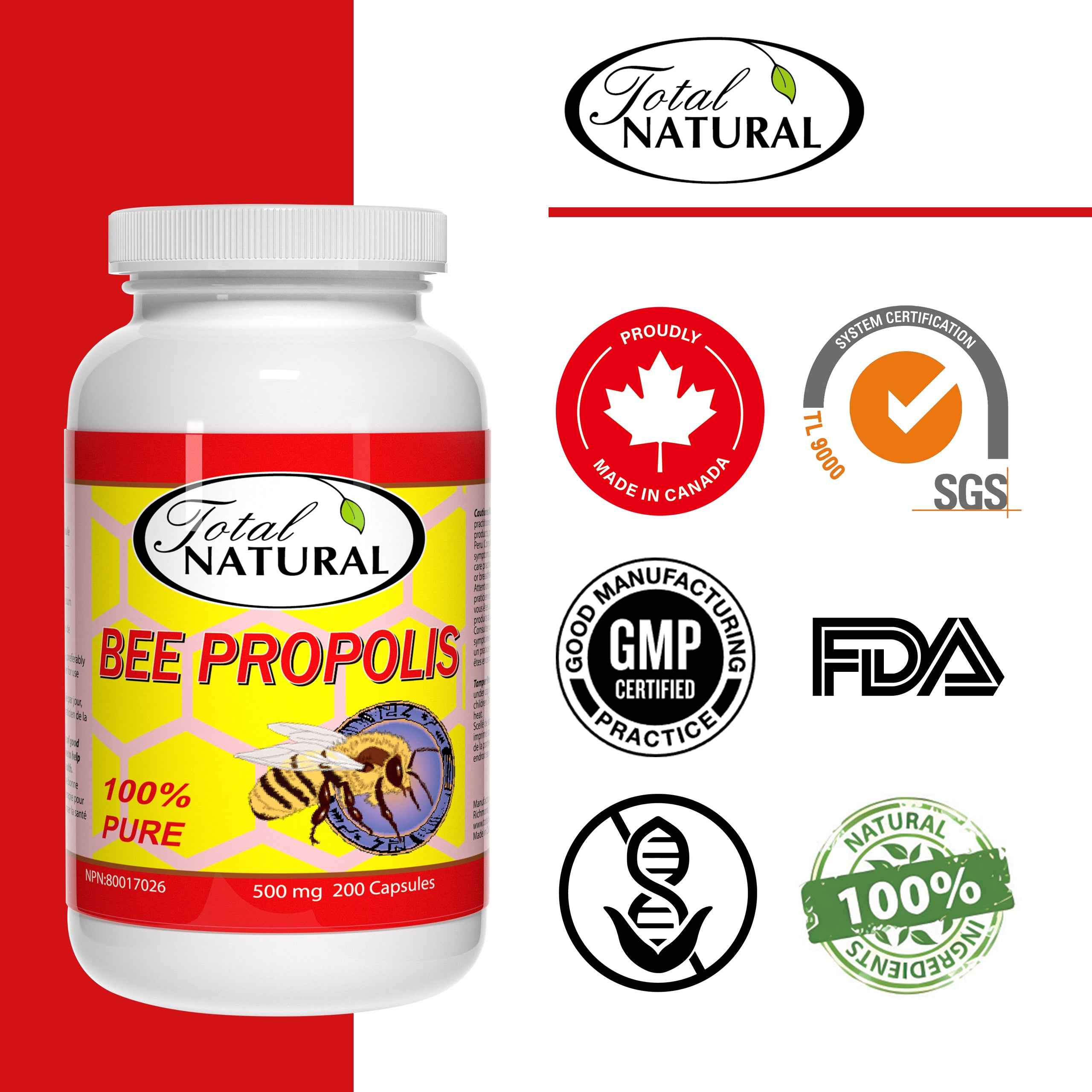 Total Natural Bee Propolis 500mg 200c
