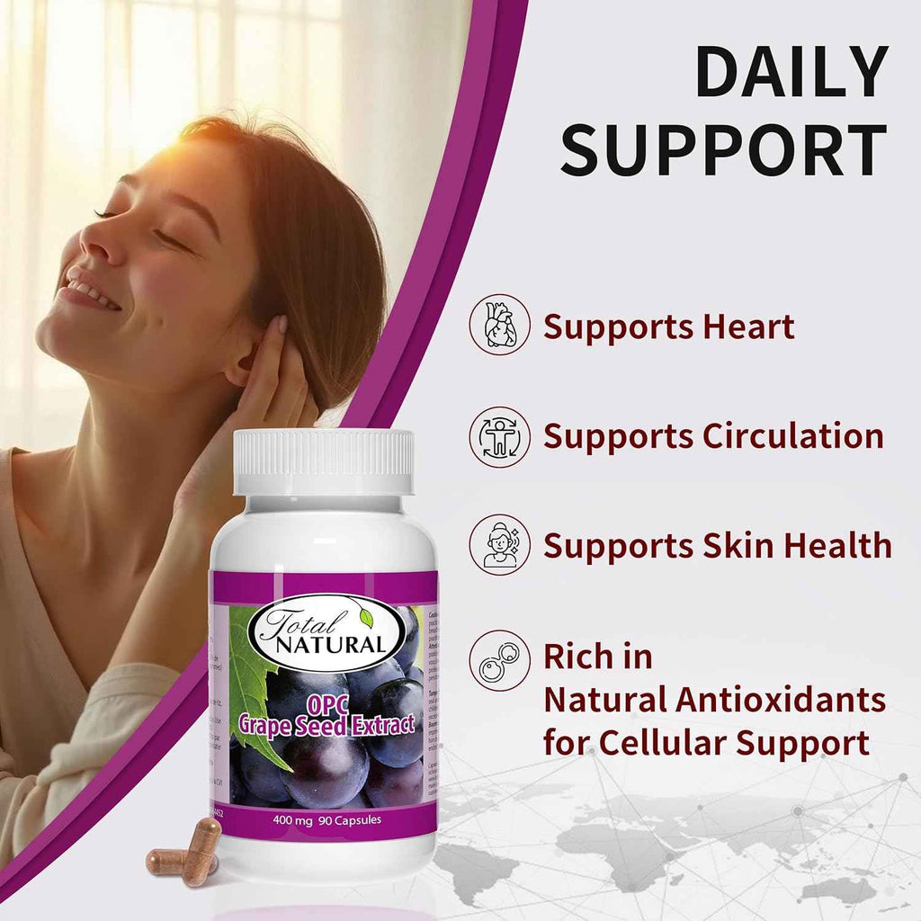 Total Natural OPC Grape Seed Extract 400mg 90c