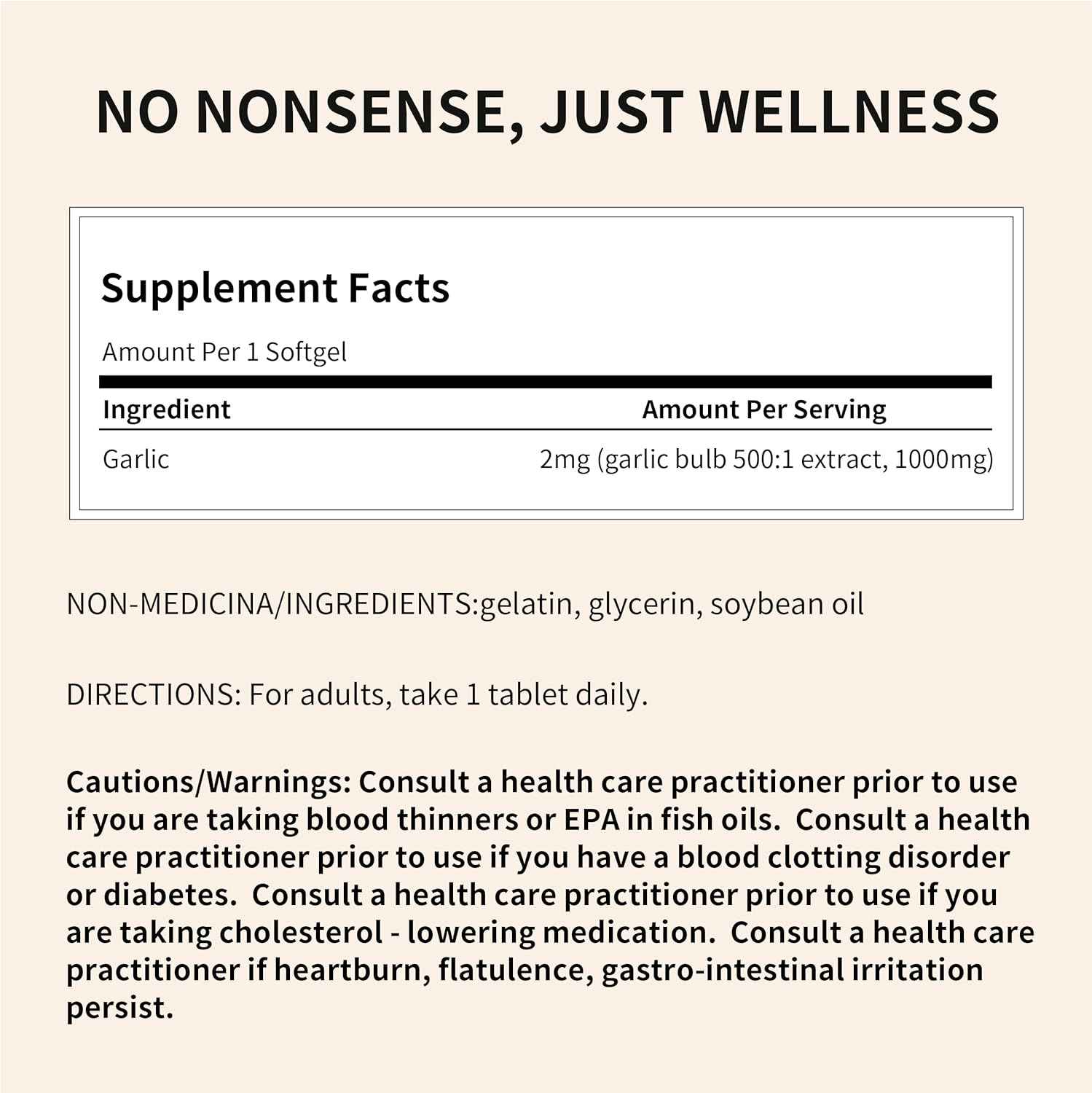 Total Natural Garlic Extract 1000mg 250s