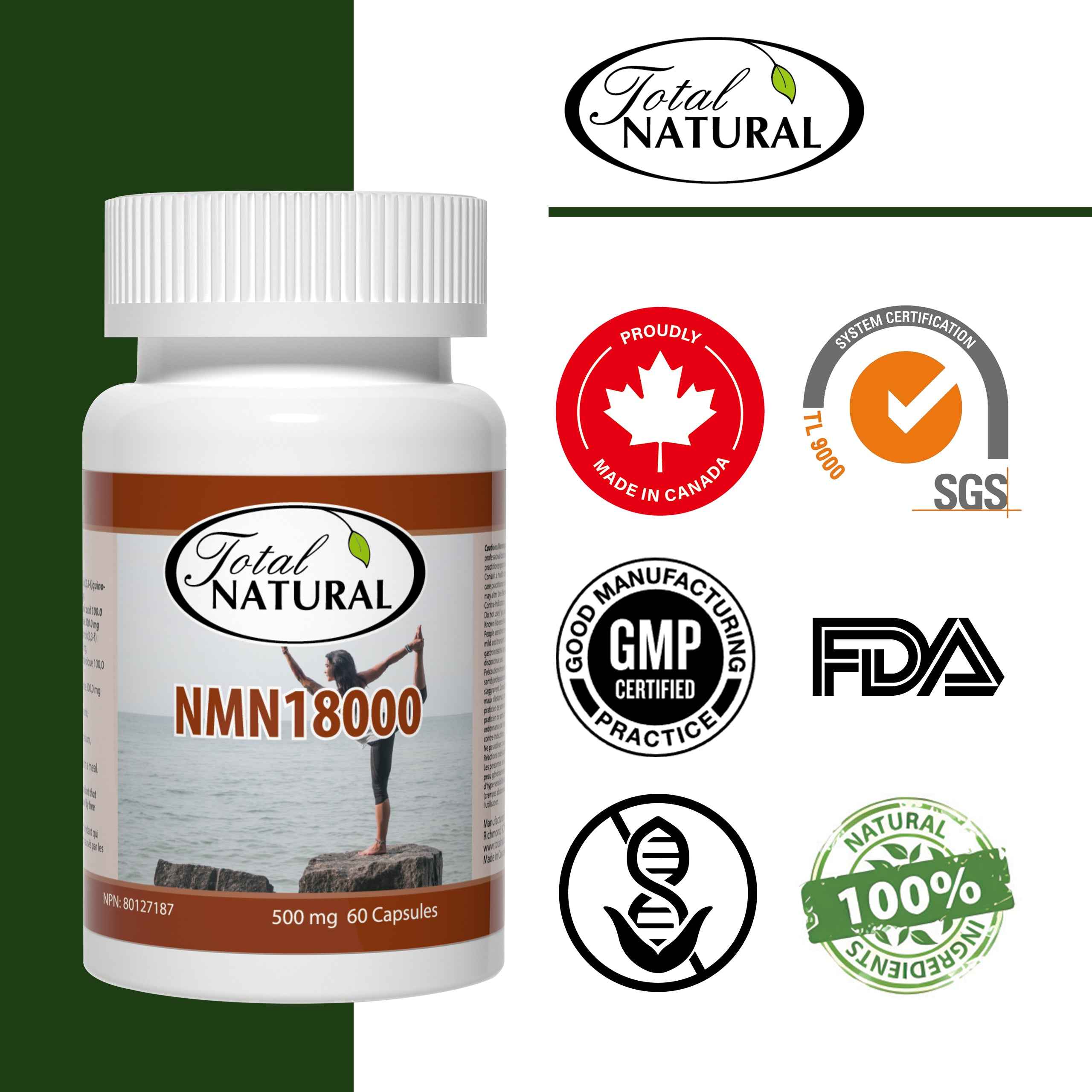 Total Natural NMN18000 Supplement 500mg 60s