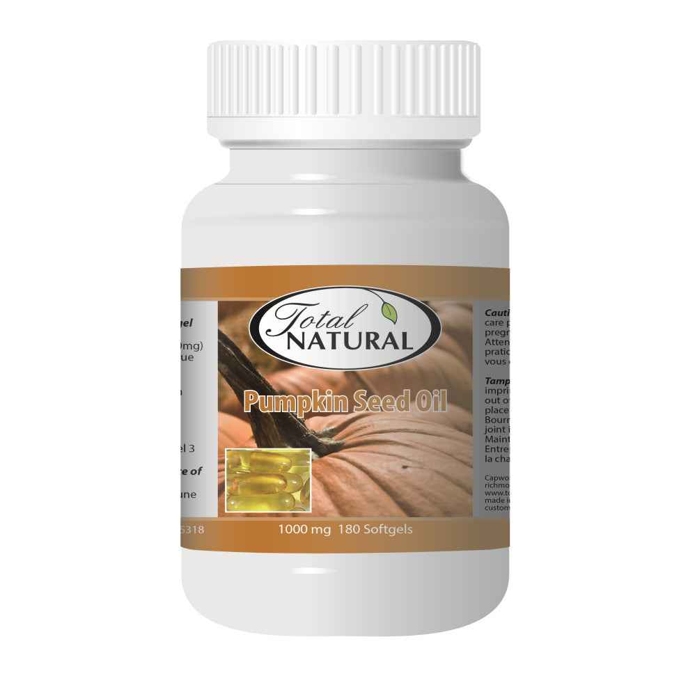 Total Natural Pumpkin Seed Oil 1000mg 180s softgel bottle